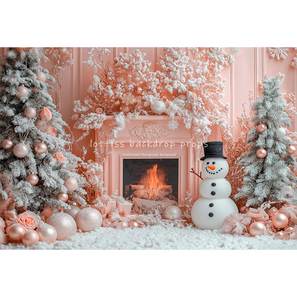 Christmas Pink Nutcracker Backdrops Kids Family Photography Child Baby Photocall Gingerbread Cottage Backgrounds