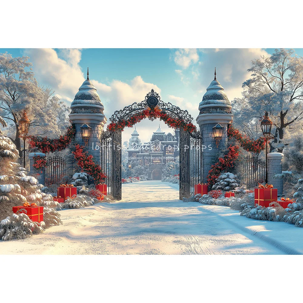 Christmas Pine Trees Winter Snowy Country Backdrops Kids Adult Photography Child Photocall Snowflake Country Entrance Background