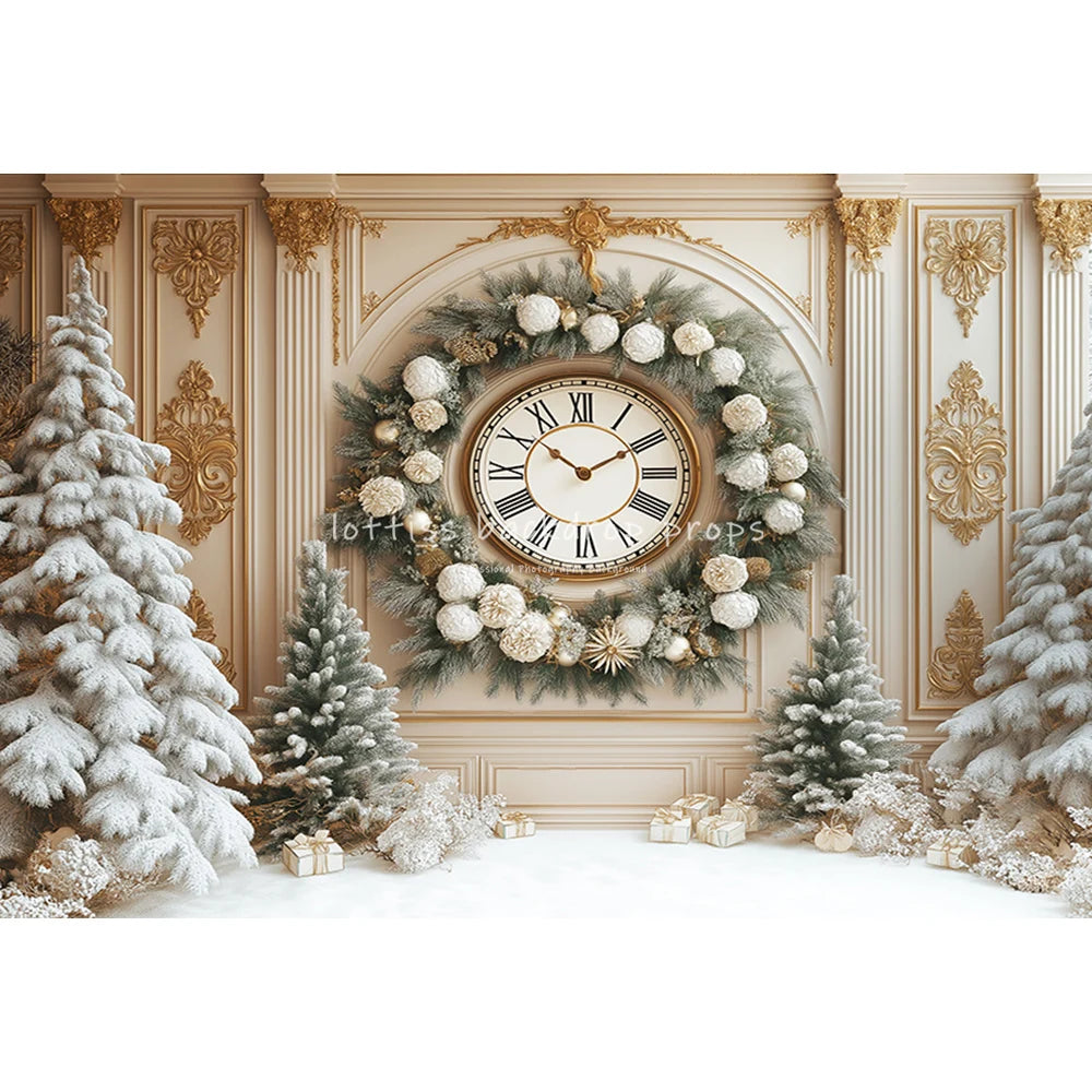 Winter Carousel Snowy Forrest Ferris Wheel Backdrops Kids Baby Photocall Christmas Trees Trains Backgrounds