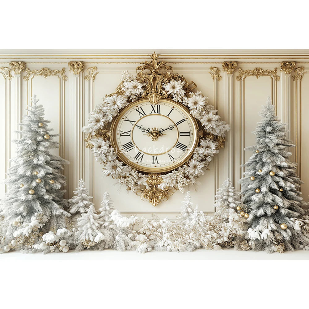 Winter Carousel Snowy Forrest Ferris Wheel Backdrops Kids Baby Photocall Christmas Trees Trains Backgrounds