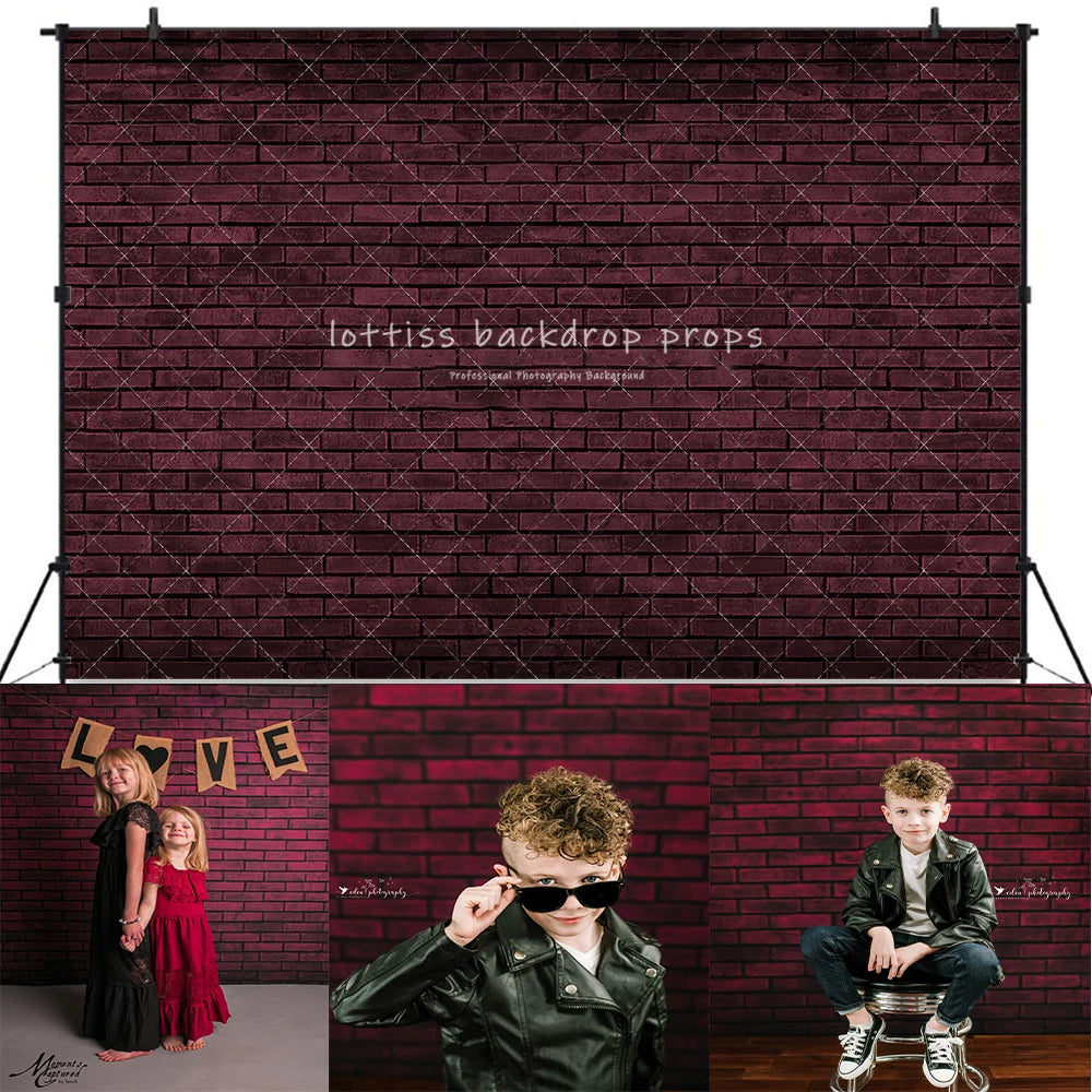 Red And White Brick Wall Backdrops Kids Adult Photography Child Baby Photocall Decors Pink Dark Black Brick Wall Backgrounds