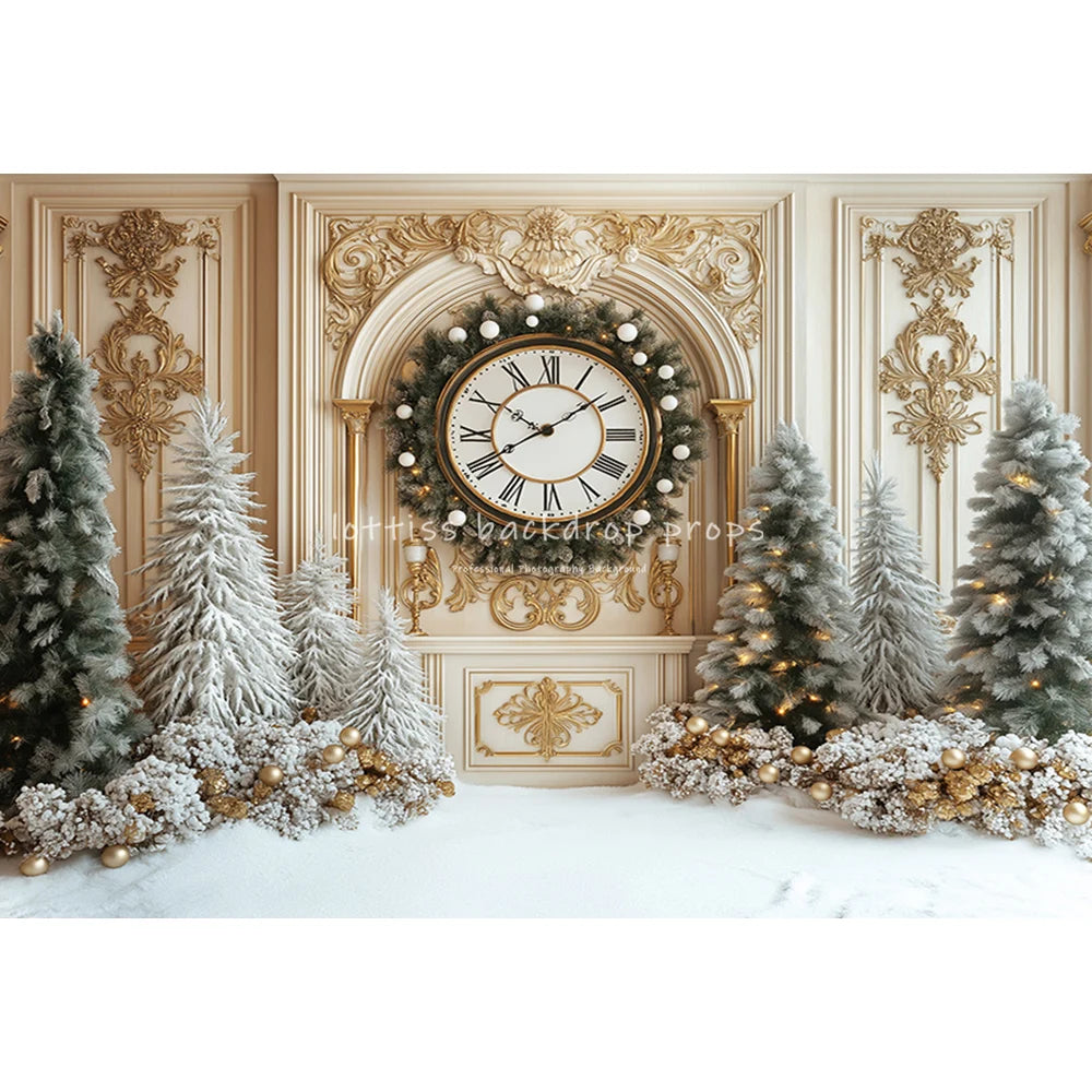 Winter Carousel Snowy Forrest Ferris Wheel Backdrops Kids Baby Photocall Christmas Trees Trains Backgrounds