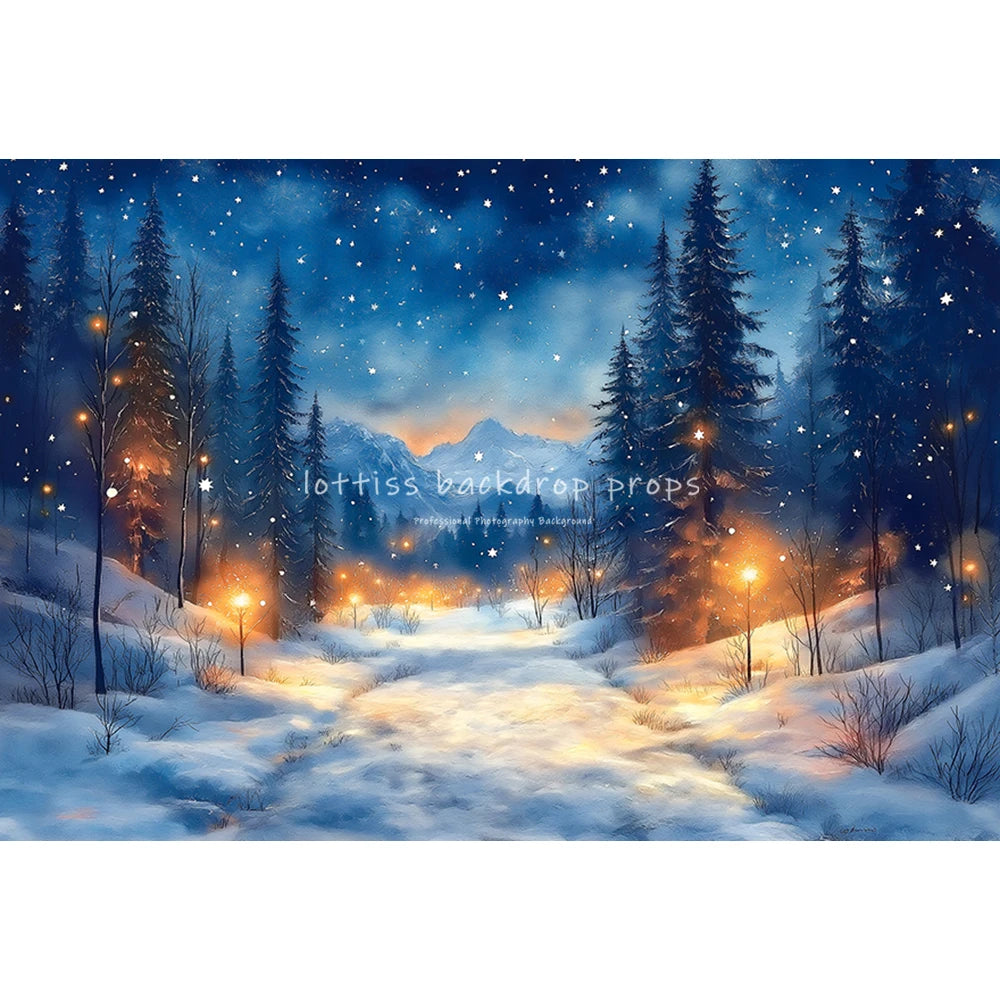 Pink Xmas Tree Backdrops Kids Adult Photography Child Baby Photocall Decors Snowy Forest Winter Wonderland Backgrounds