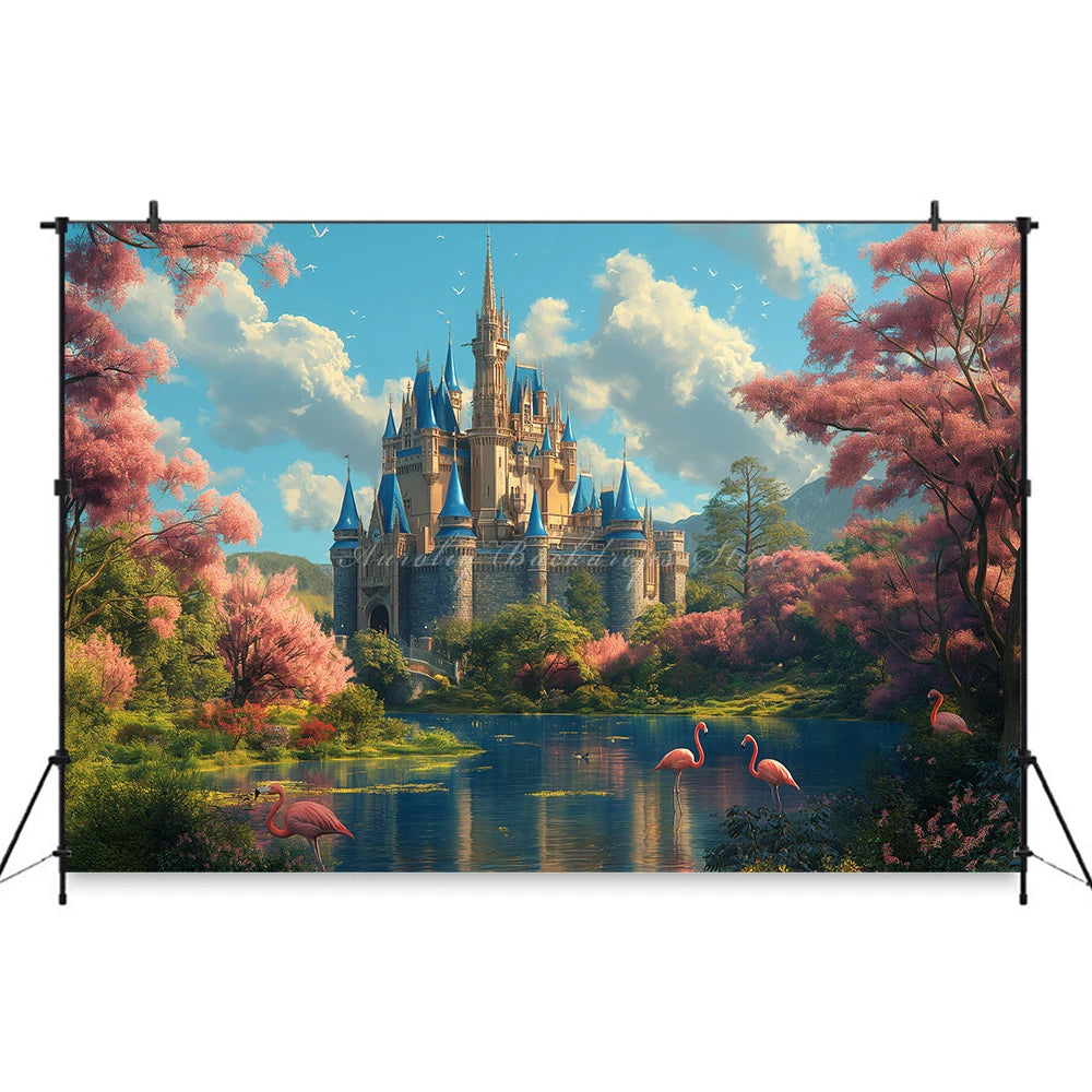 Cinderella Castle Backdrop Kids Baby Cake Smash Photography Props Beautiful Scene Child Adult Birthday Party Backgrounds