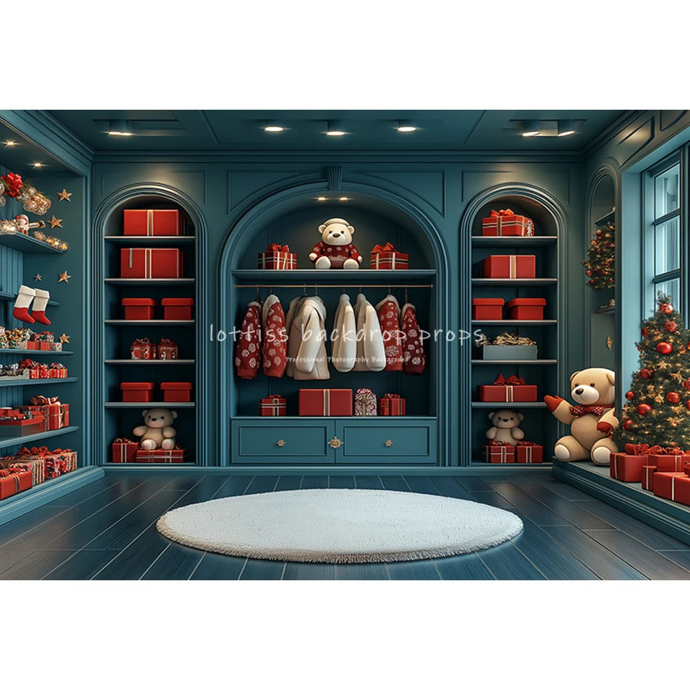 Christmas Closet Cupboard Backdrops Kids Adult Photography Child Baby Photocall Decors Winter Bedroom Backgrounds