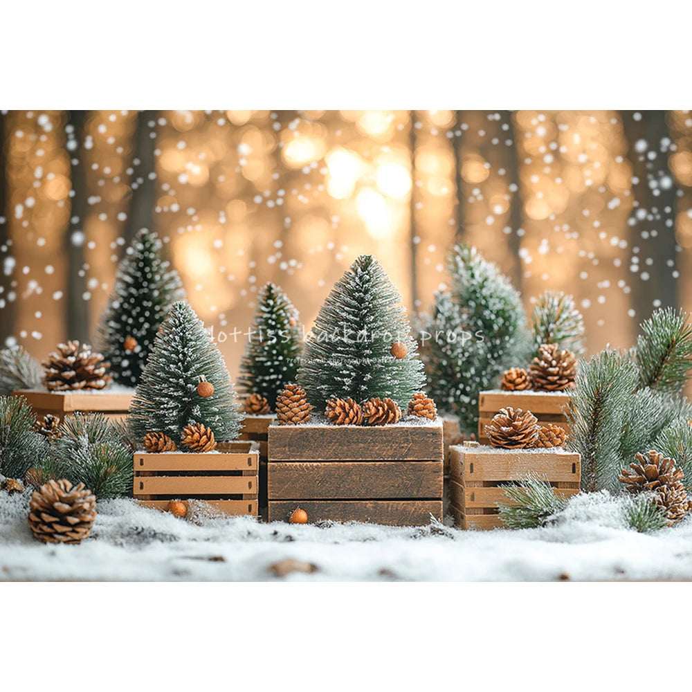 Winter Pine Forest Backdrops Kids Baby Photography Child Photocall Xmas Snowy Trees Decors Backgrounds