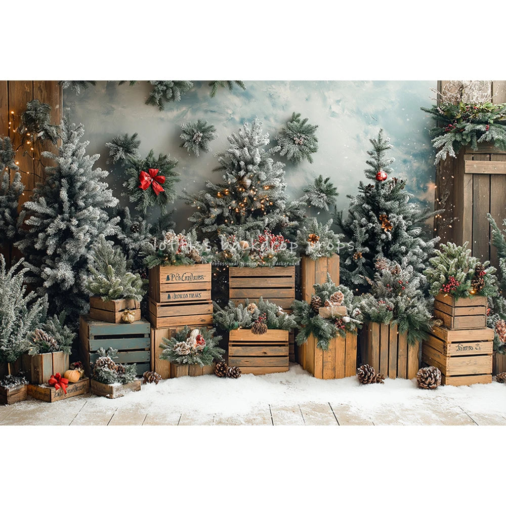 Winter Pine Forest Backdrops Kids Baby Photography Child Photocall Xmas Snowy Trees Decors Backgrounds