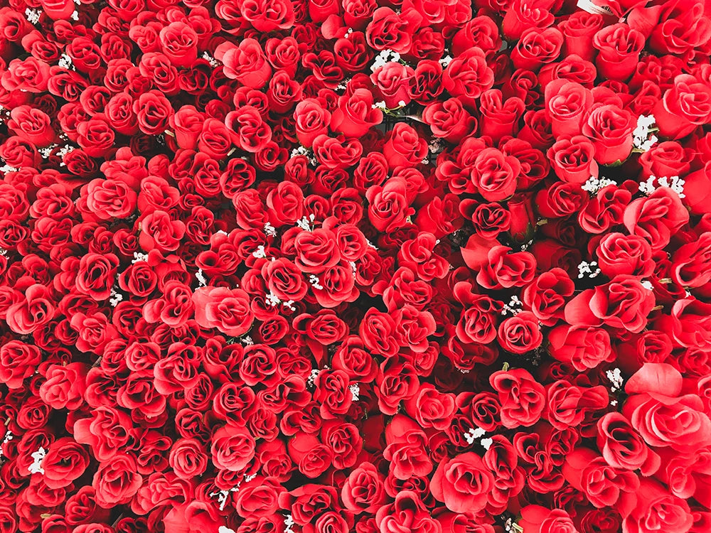 Red Floral Wall Backdrop Kids Adult Photography Props Child Baby Photocall Cake Smash Decor Wedding Birthday Ceremony Background