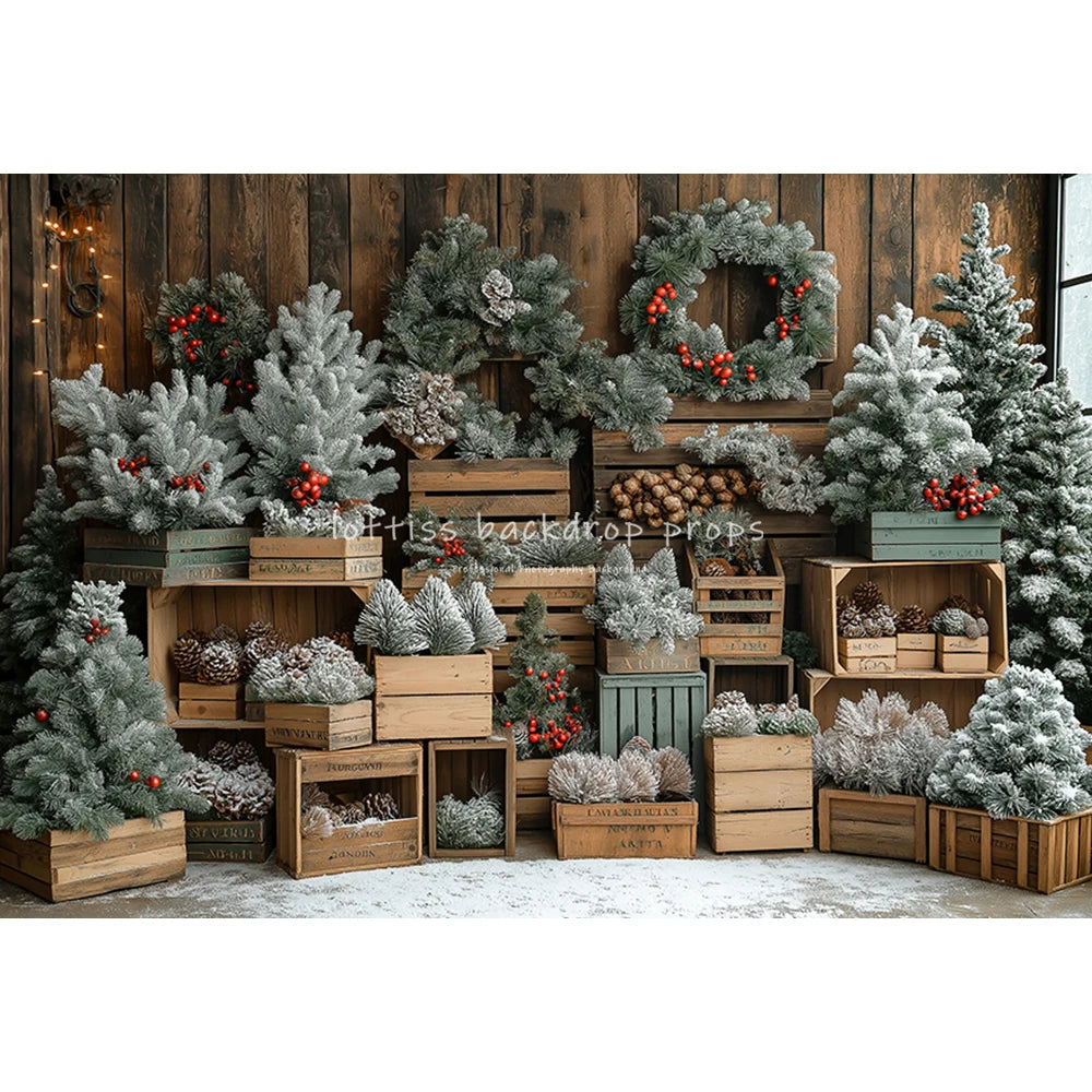 Winter Pine Forest Backdrops Kids Baby Photography Child Photocall Xmas Snowy Trees Decors Backgrounds