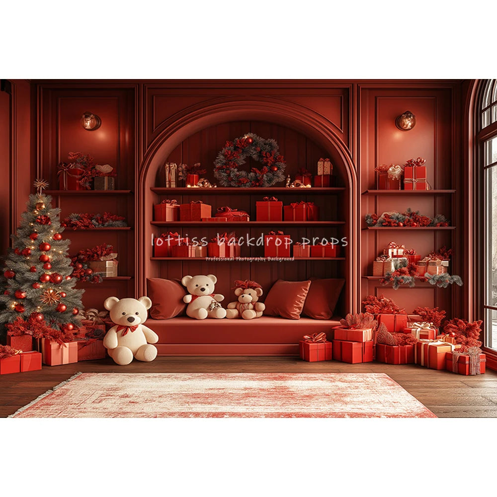Christmas Closet Cupboard Backdrops Kids Adult Photography Child Baby Photocall Decors Winter Bedroom Backgrounds