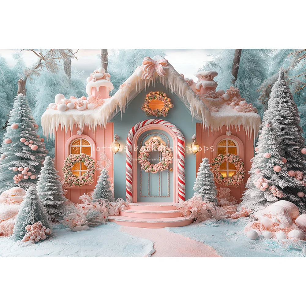 Christmas Pine Trees Winter Snowy Country Backdrops Kids Adult Photography Child Photocall Snowflake Country Entrance Background