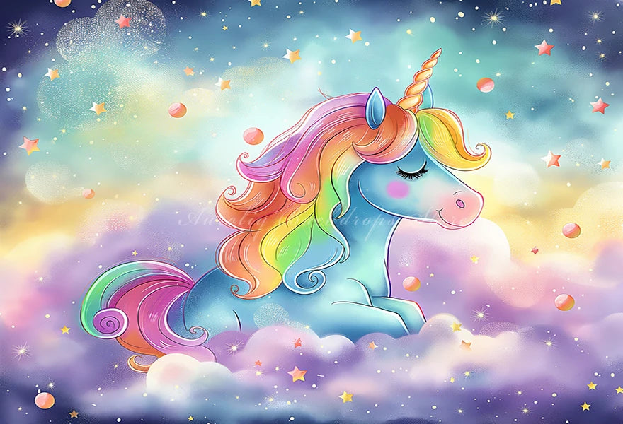 Colourful Unicorn Photography Backdrop Kids Baby 1st Birthday Photocall Decors Child Girls Adult Cake Smash Photo Backgrounds