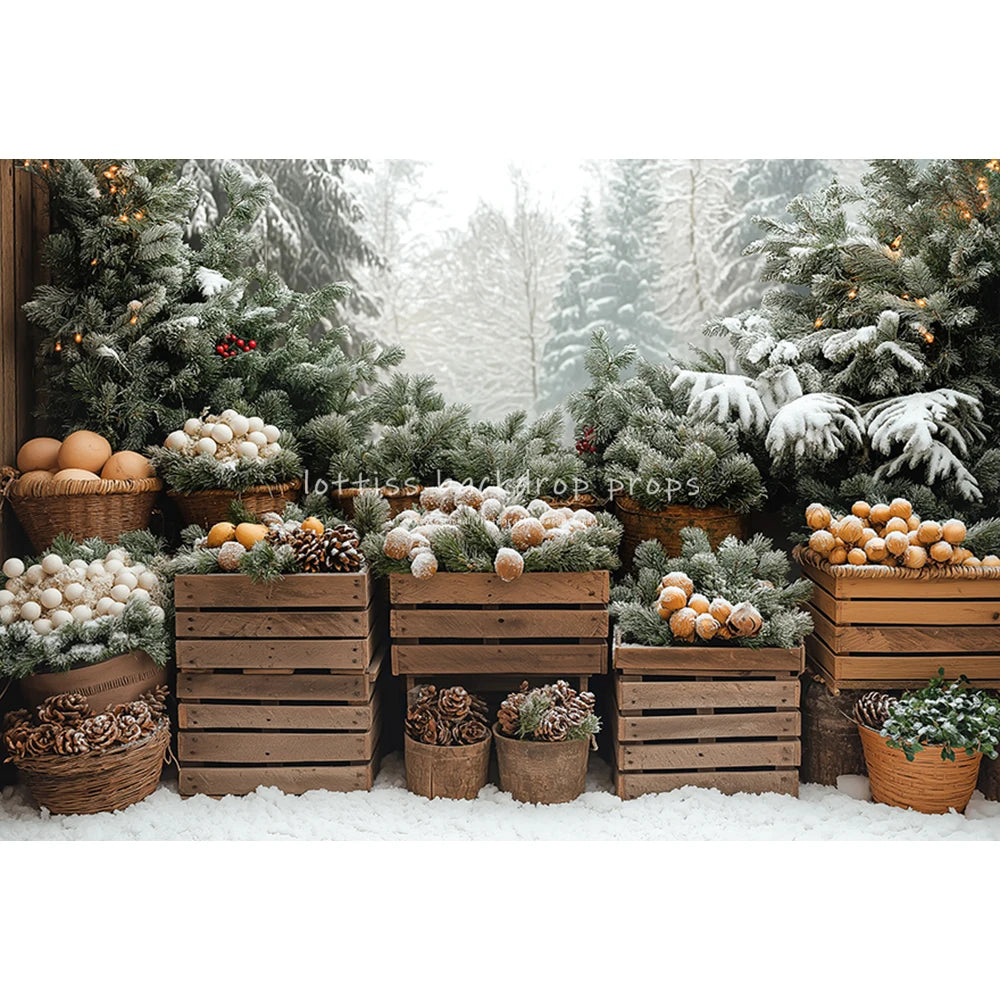 Winter Pine Forest Backdrops Kids Baby Photography Child Photocall Xmas Snowy Trees Decors Backgrounds