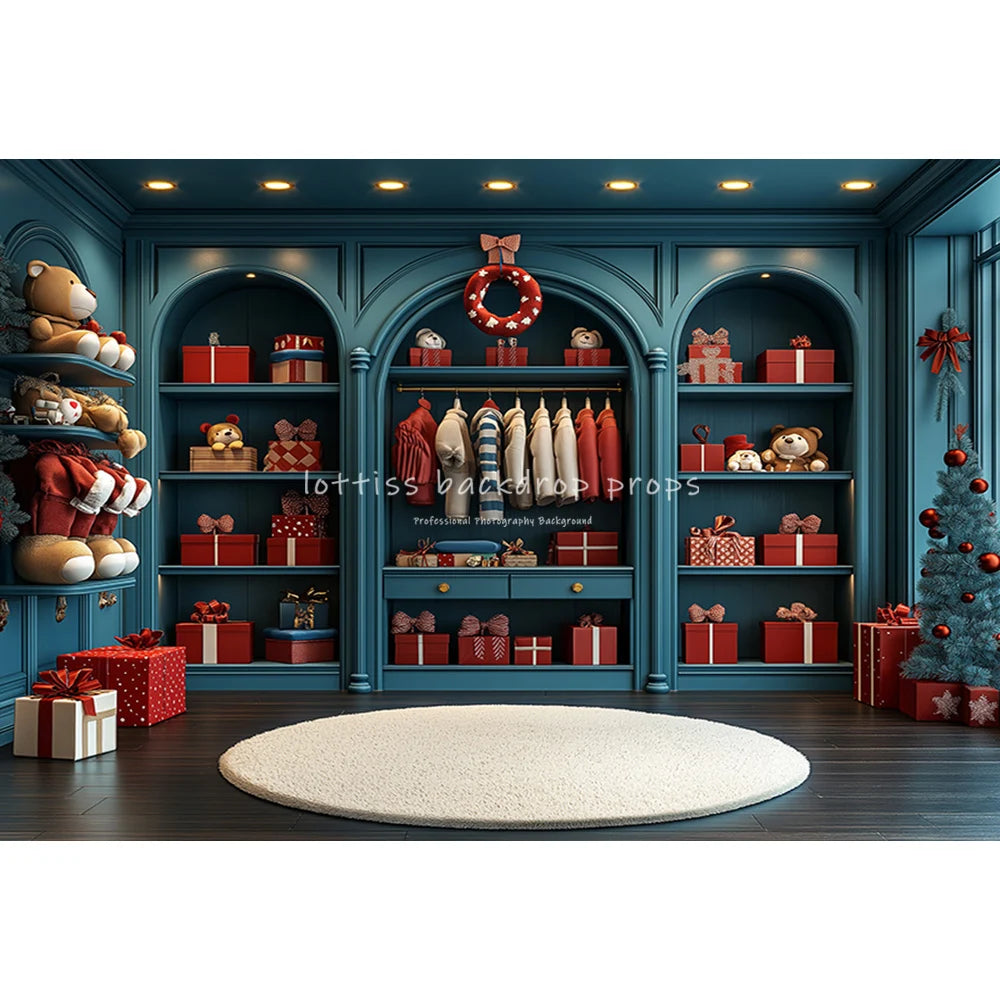 Christmas Closet Cupboard Backdrops Kids Adult Photography Child Baby Photocall Decors Winter Bedroom Backgrounds