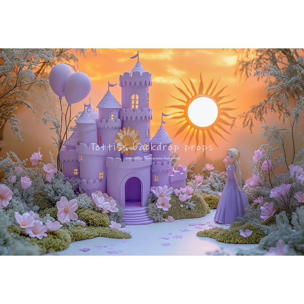 Wonderland Balloons Princess Castle Backdrops Kids Baby Birthday Cake Smash Photocall Backgrounds