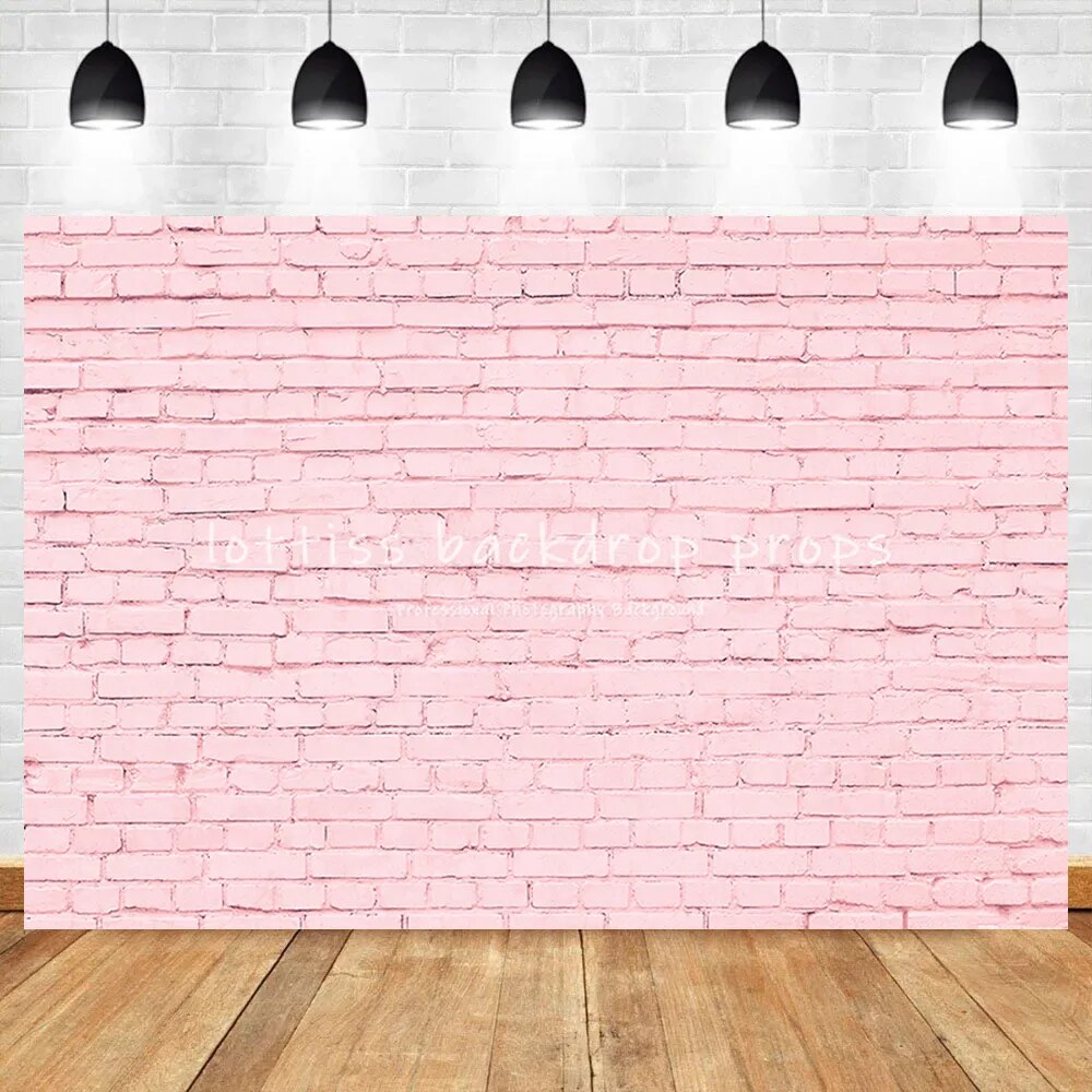 Colored Brick Wall Backdrops For Photography Adult Portrait Kids Birthday Decor Old Colorful Red Pink Brick-wall Background