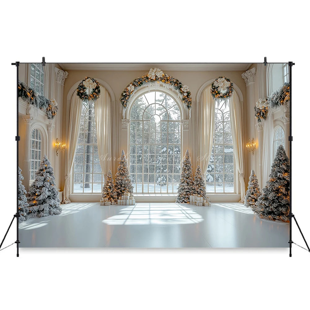 Wide Arched Window With Large Panes Photography Backdrop Baby Kids Portrait Family Party Photocall Photograhy Background