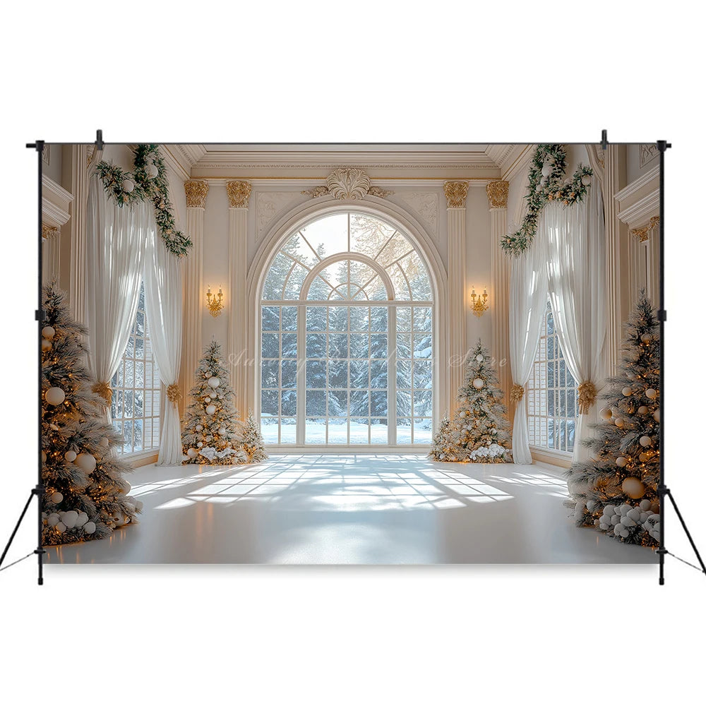 Wide Arched Window With Large Panes Photography Backdrop Baby Kids Portrait Family Party Photocall Photograhy Background