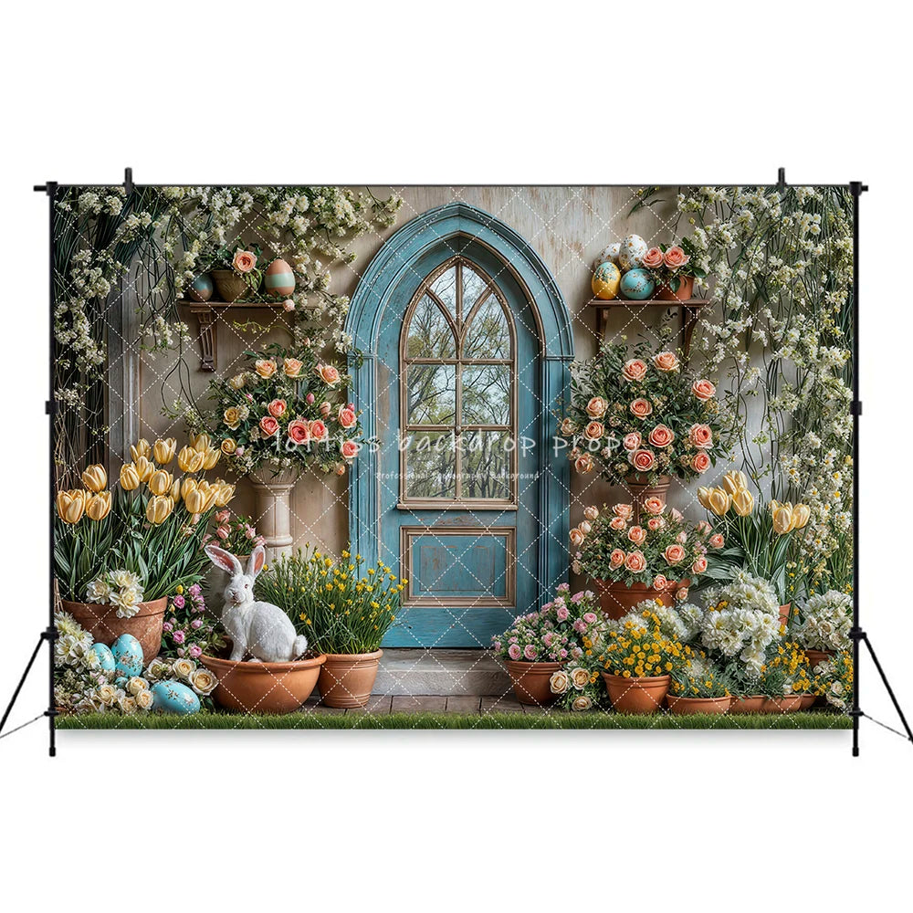 Cottontail Corner Easter Garden Backdrops Kids Baby Photography Child Adult Photocall Decors Wooden Barn Cottage Backgrounds