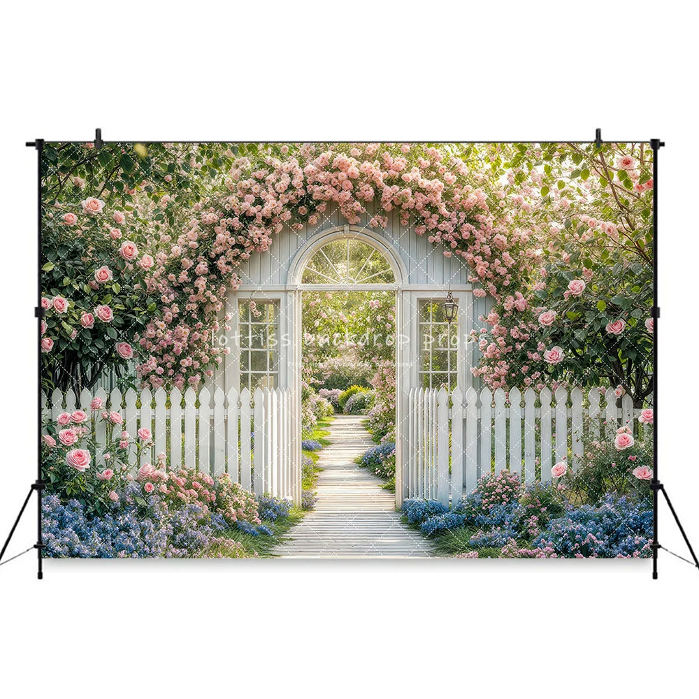 Easter Purple Spring Pathway Backdrops Kids Adult Photography Child Baby Photocall Easter Eggs Garden Entrance Backgrounds