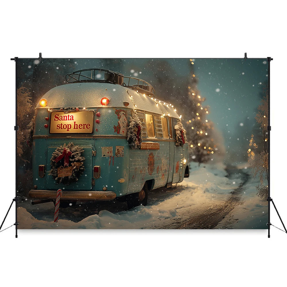 Christmas Background Red Vintage Camper Kids Baby Cake Smash Photocall Decors Candy Cane Child Adult Photography Backgrounds