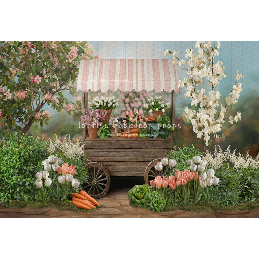 Easter Bunny Garden Backdrops Kids Baby Photography Child Adult Photocall  Eggs Floral Carrots Barn Rustic Door Backgrouds