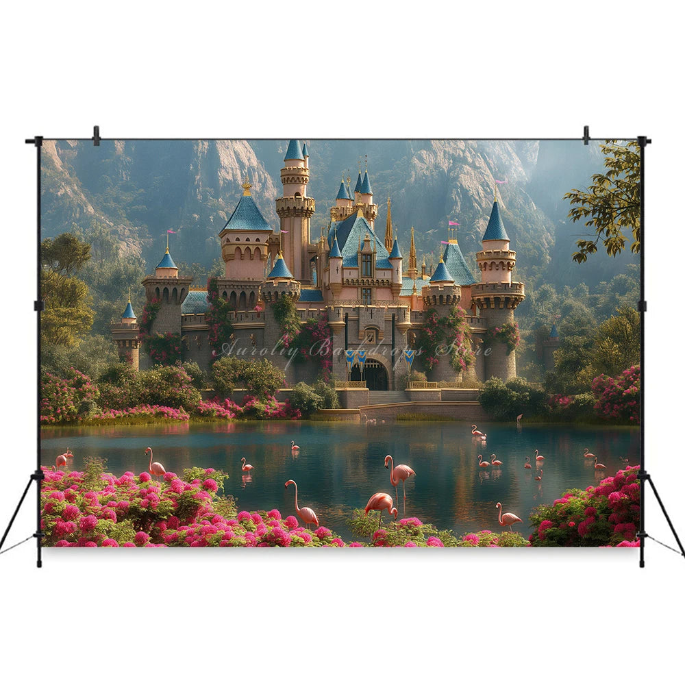 Cinderella Castle Backdrop Kids Baby Cake Smash Photography Props Beautiful Scene Child Adult Birthday Party Backgrounds