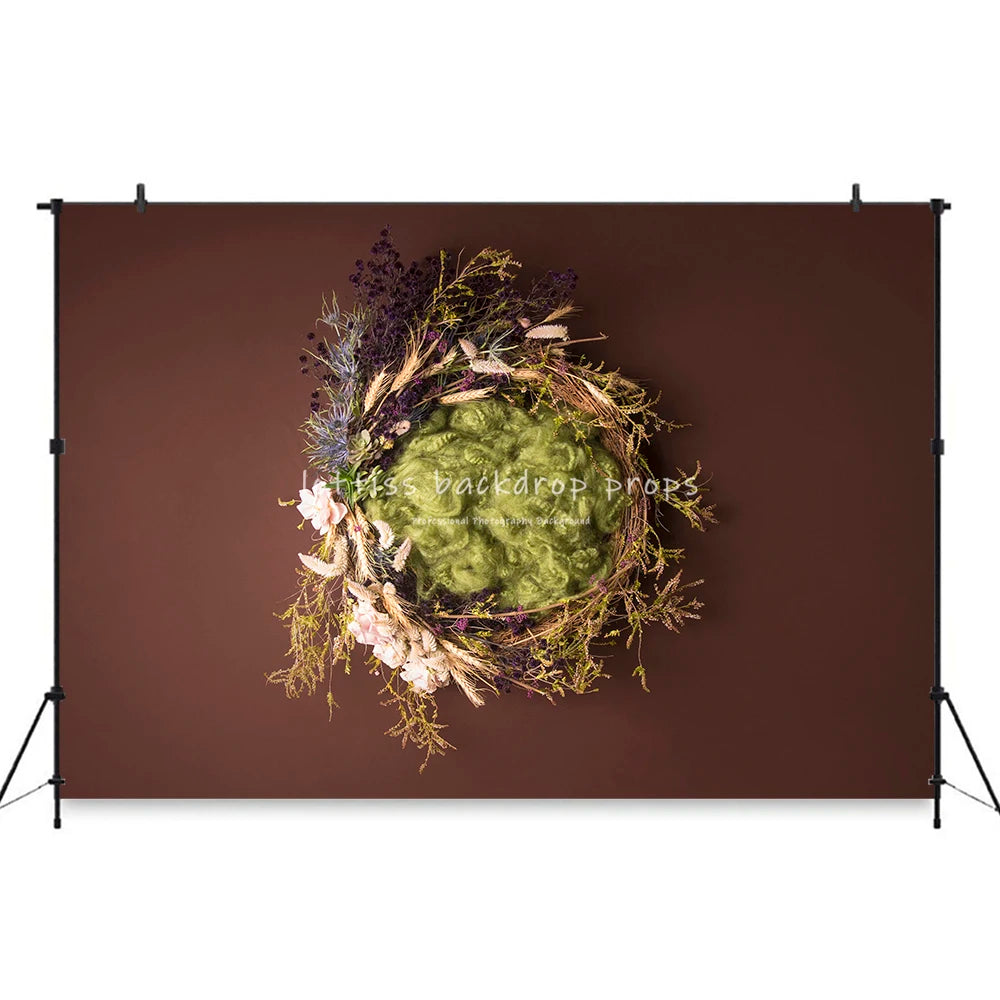 Newborn Solid Color Photography Props Child Baby Photocall Decors Kids Birthday Cake Smash Spring Floral Photo Backgrounds