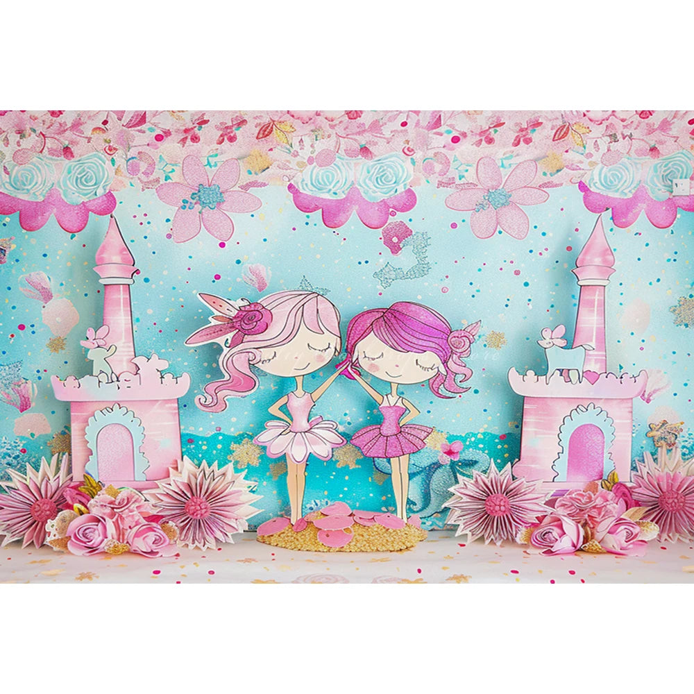 Dance Unicorn Photography Backdrop Kids Baby Cake Smash Photocall Decors Rainbow Floral Child Girls Studio Backgrounds