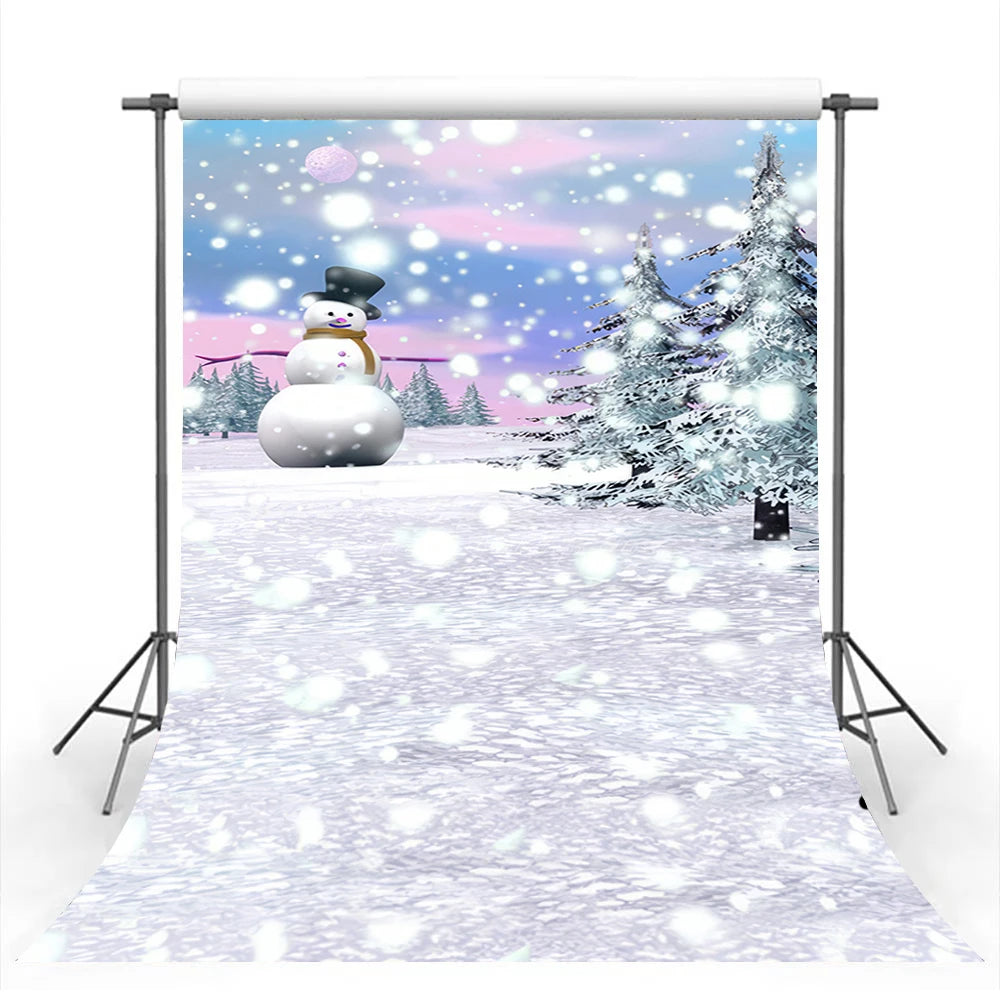 Snowy Spruce Forest Winter Backdrop Baby Kids Portrait Family Party Photocall Photograhy Background Studio Decors