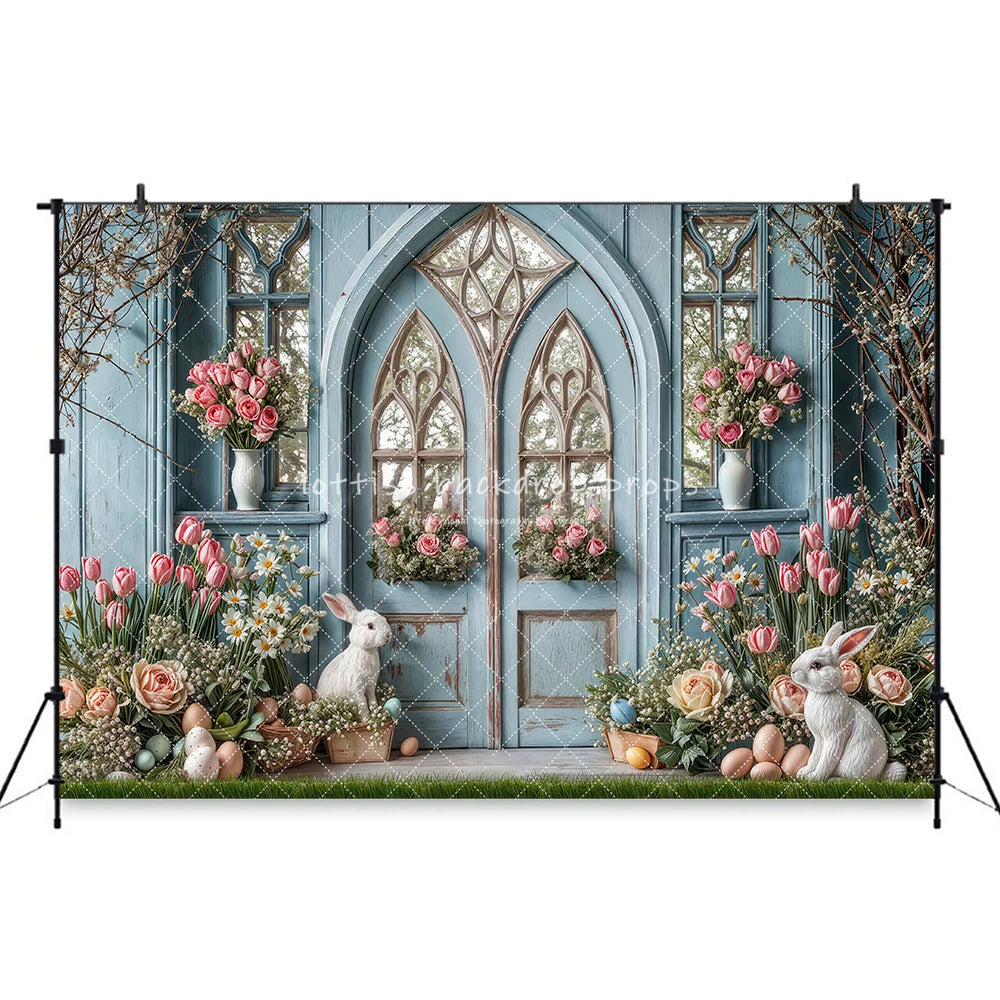 Cottontail Corner Easter Garden Backdrops Kids Baby Photography Child Adult Photocall Decors Wooden Barn Cottage Backgrounds