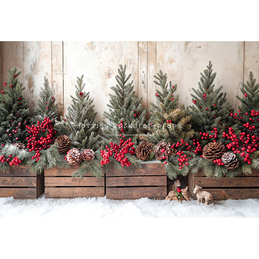 Winter Pine Forest Backdrops Kids Baby Photography Child Photocall Xmas Snowy Trees Decors Backgrounds