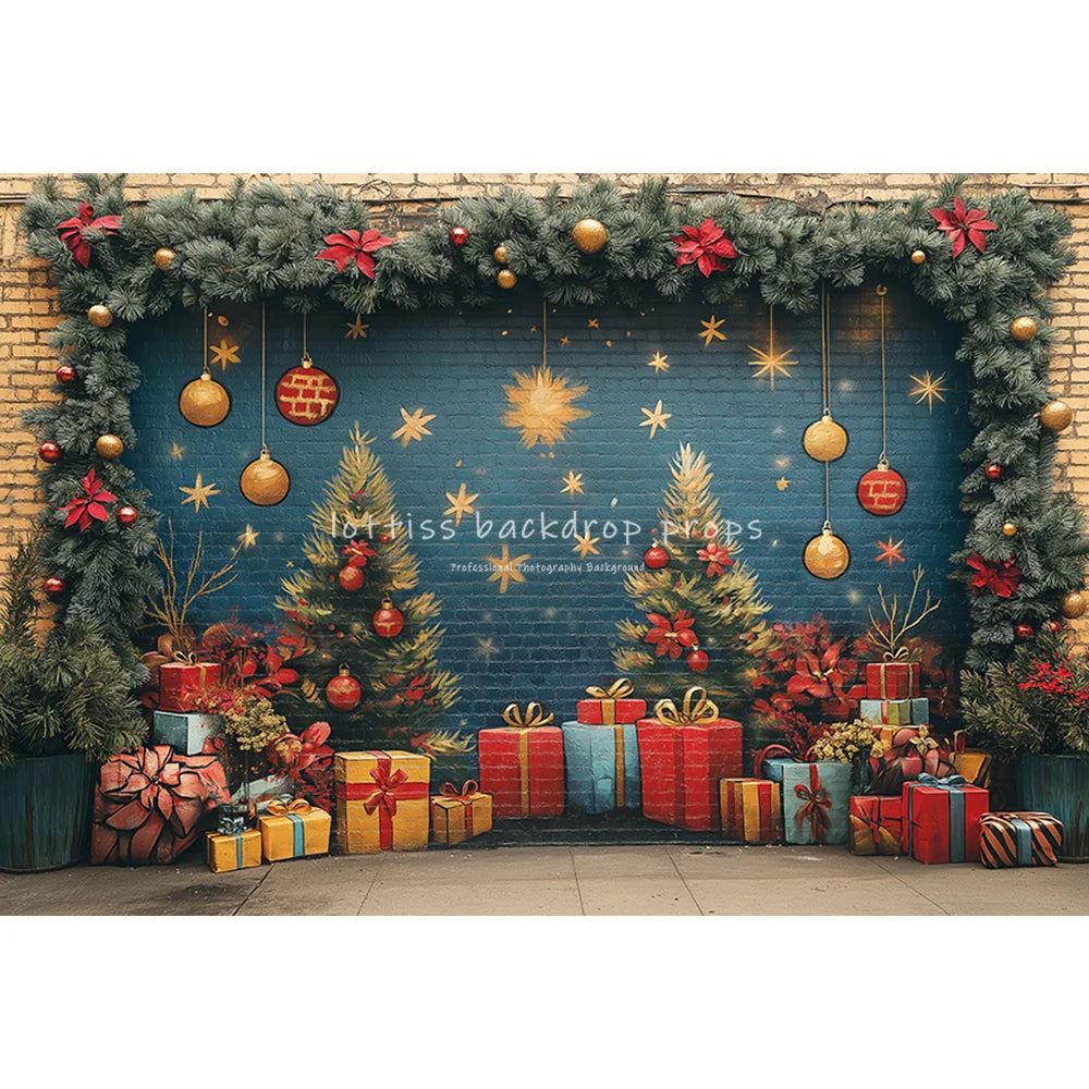 Christmas Pine Trees Winter Snowy Country Backdrops Kids Adult Photography Child Photocall Snowflake Country Entrance Background