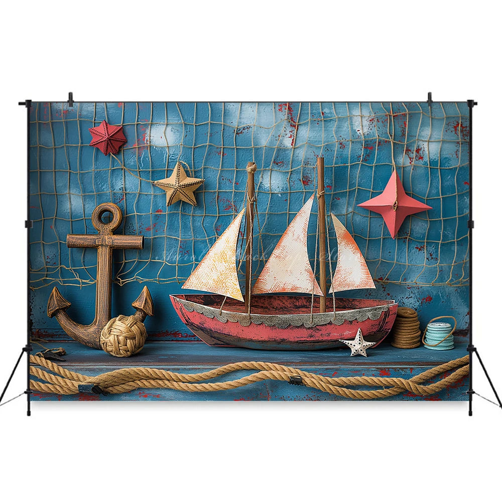 Navigation Exploration Backdrop Kids Baby Cake Smash Photography Props Sea Boat Child Adult Birthday Studio Backgrounds