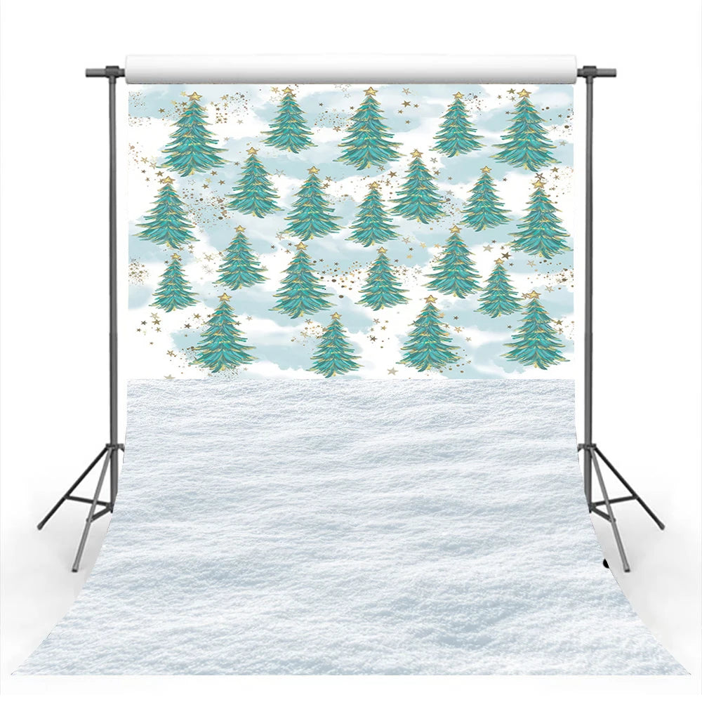 Snowy Spruce Forest Winter Backdrop Baby Kids Portrait Family Party Photocall Photograhy Background Studio Decors