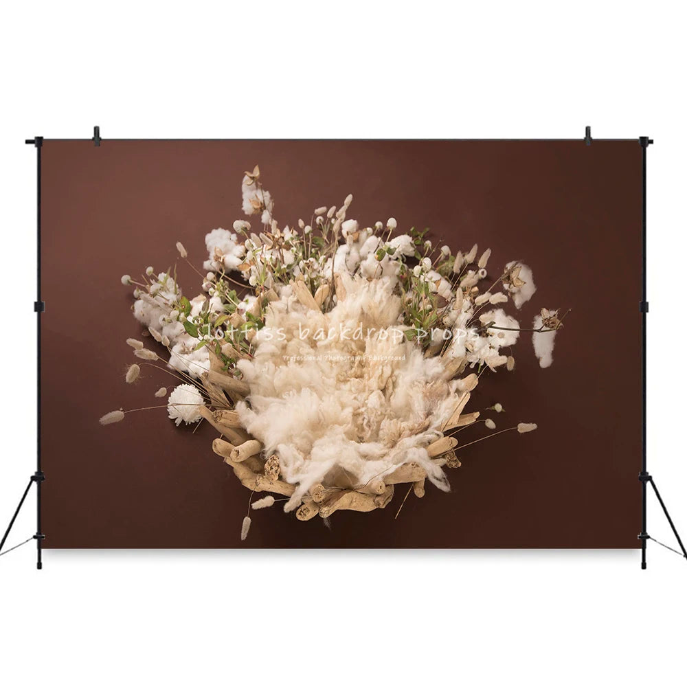 Newborn Solid Color Photography Props Child Baby Photocall Decors Kids Birthday Cake Smash Spring Floral Photo Backgrounds