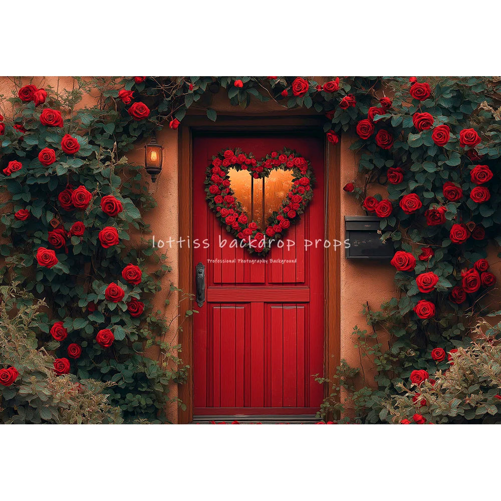 Valentine's Day Cottage Backdrops Kids Lover Photography Child Baby Photocall Rose Brick House Outwall Garden Stone Road Backgro